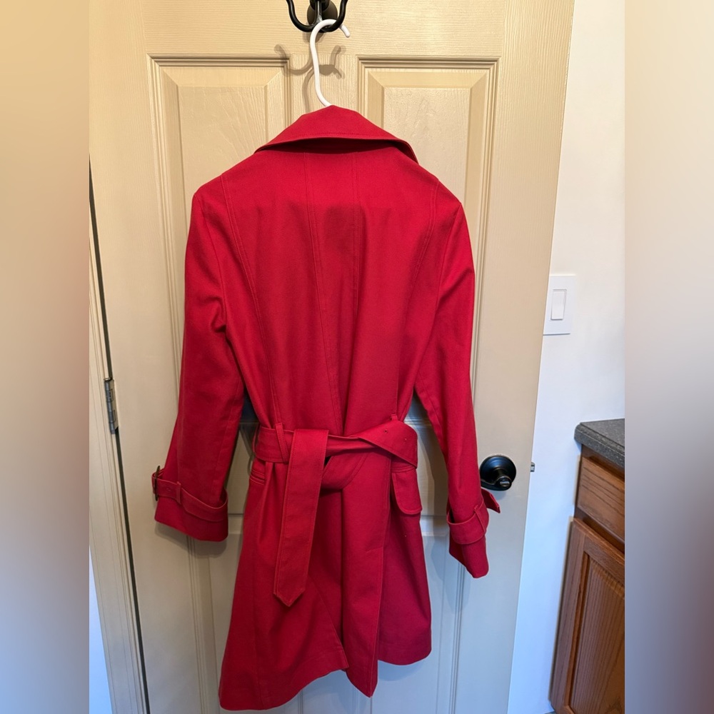 Talbots Vibrant Red Trench Coat - Picture 11 of 12